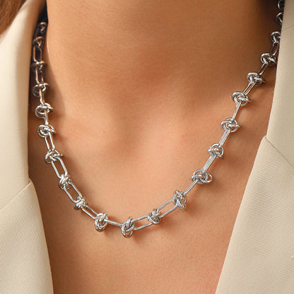 Chunky Gold Knot Chain Necklace