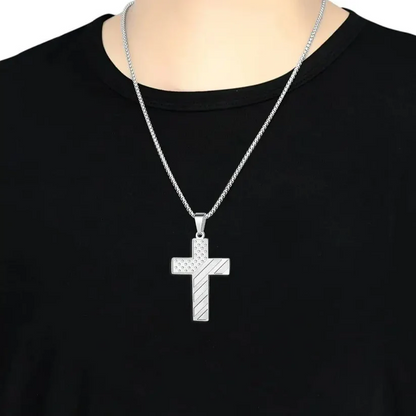 Flag Cross Verse Necklace