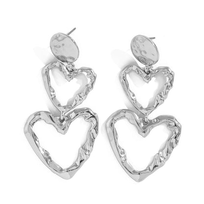 Punk Heart Tassel Stud Earrings