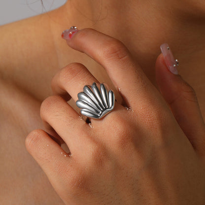 Bold Shell Statement Ring