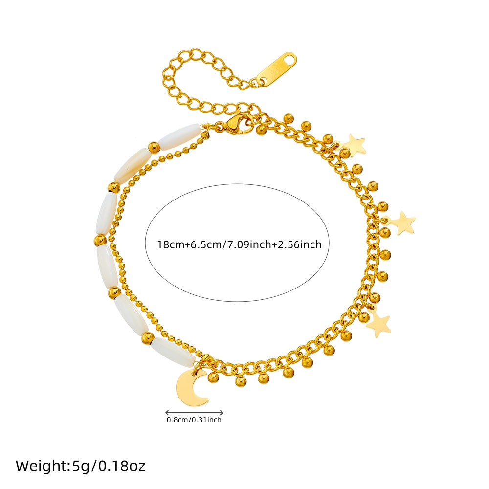 Moonlit Tide Multi-Charm Anklet