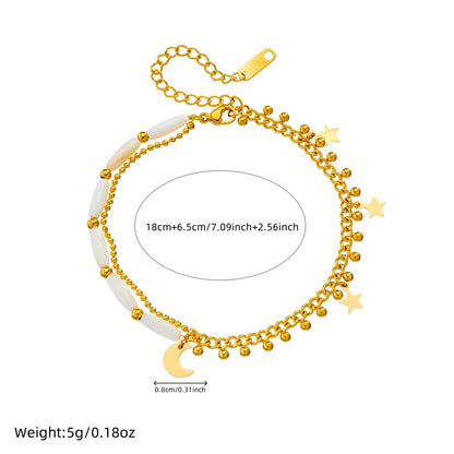 Moonlit Tide Multi-Charm Anklet