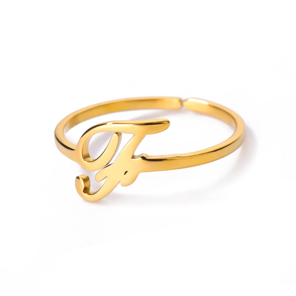 Gold Initial Letter Ring
