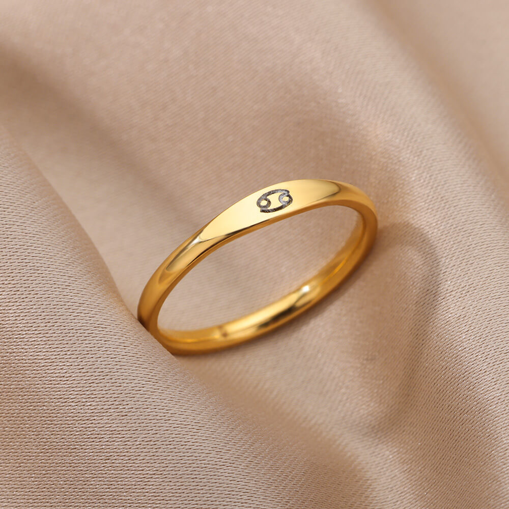 Zodiac Constellation Stainless Steel Ring