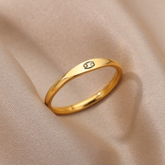 Zodiac Constellation Stainless Steel Ring