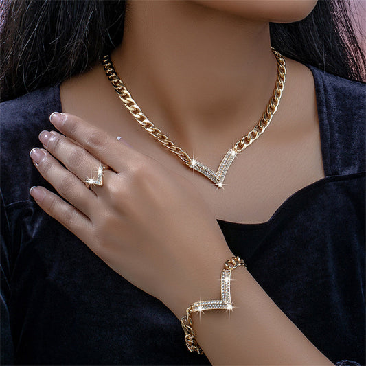 3pc V-Shape Chain Jewelry Set