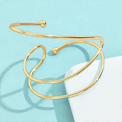 Geometric Gold Wrap Cuff Bracelet