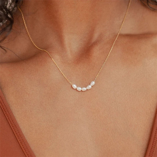 Dainty Freshwater Pearl Bar Necklace