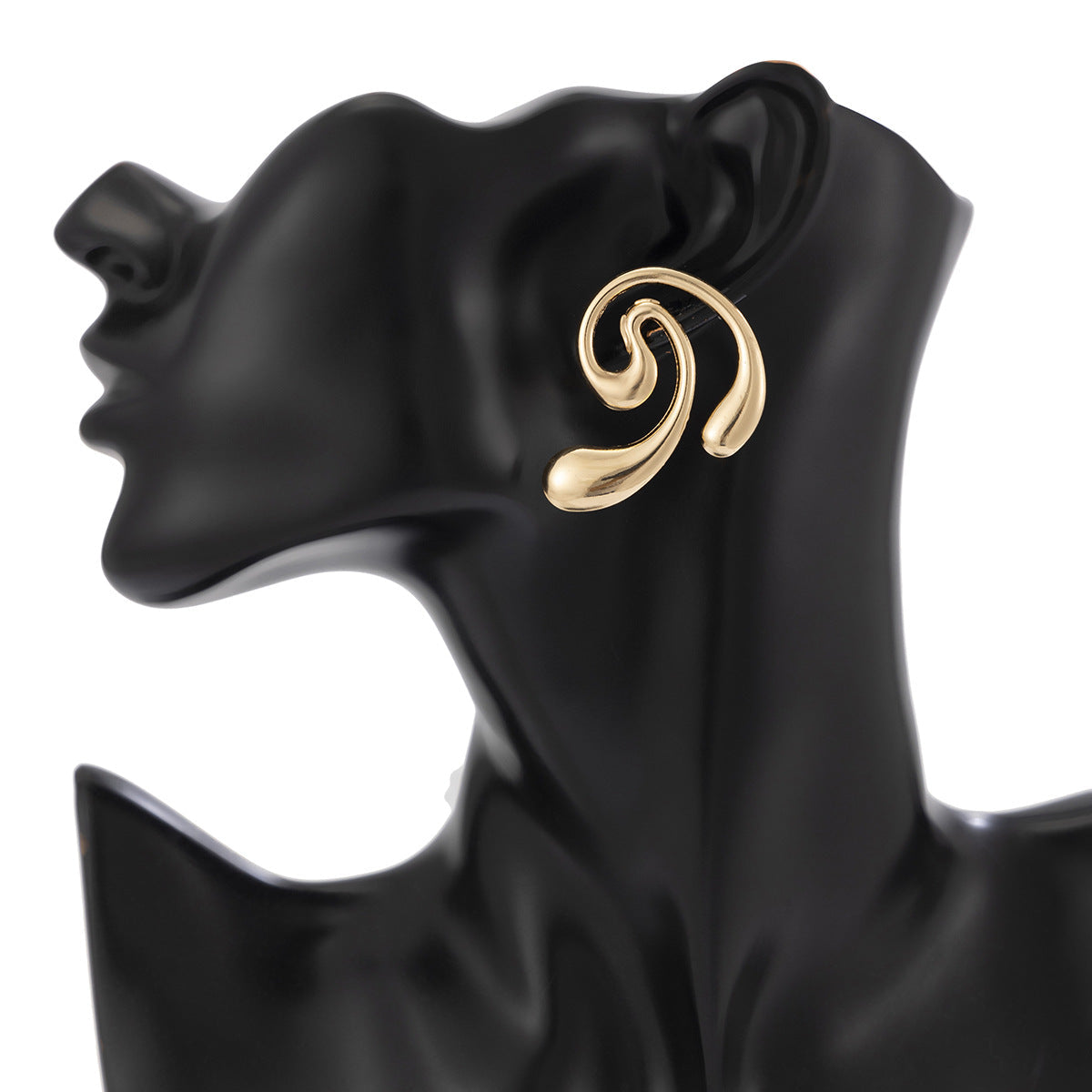 Geometric Metal Stud Earrings