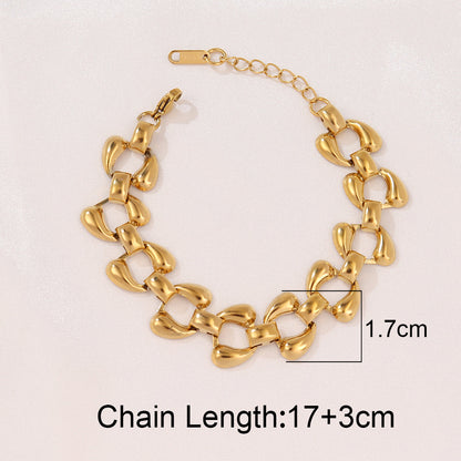 Gold Heart & Bow Chain Bracelet