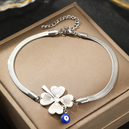 Lucky Clover Evil Eye Bracelet