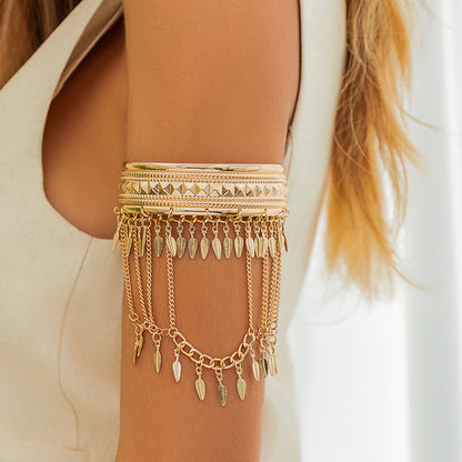 Vintage Tassel Leaf Arm Bracelet