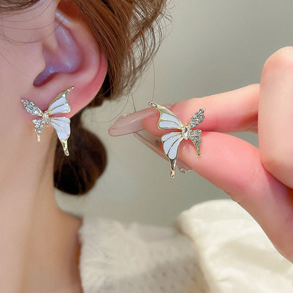 Crystal Butterfly Stud Earrings
