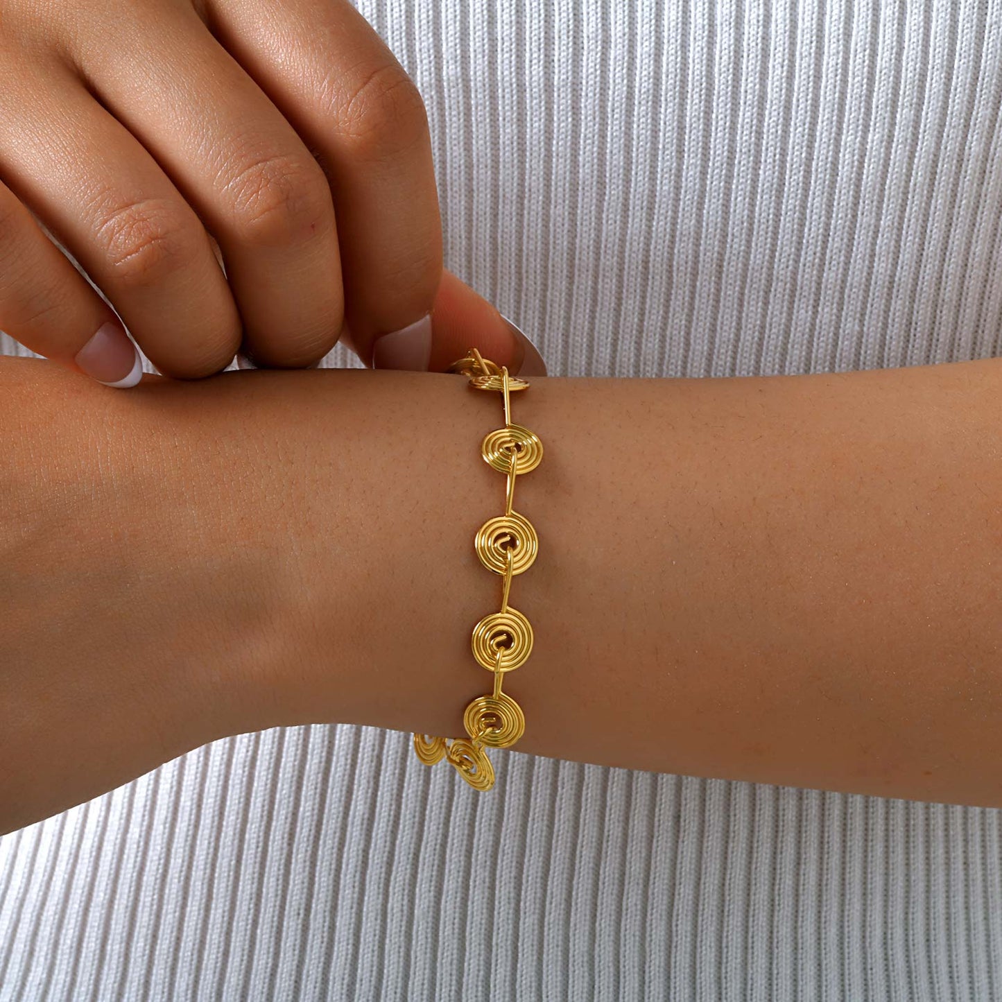 Golden Swirl Embrace Bracelet