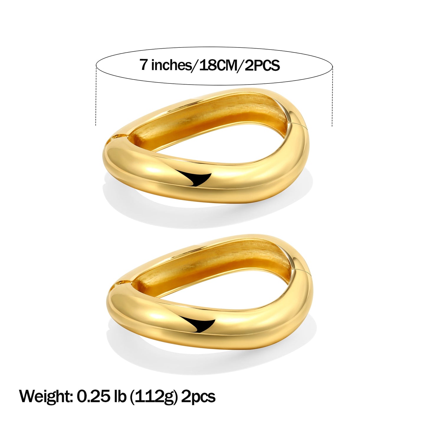 2pc Bold Sculpted Cuff Bracelet Set