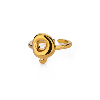 Gold Initial Statement Ring