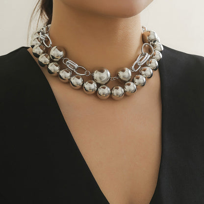 Multilayer Pearl Bead Choker Necklace