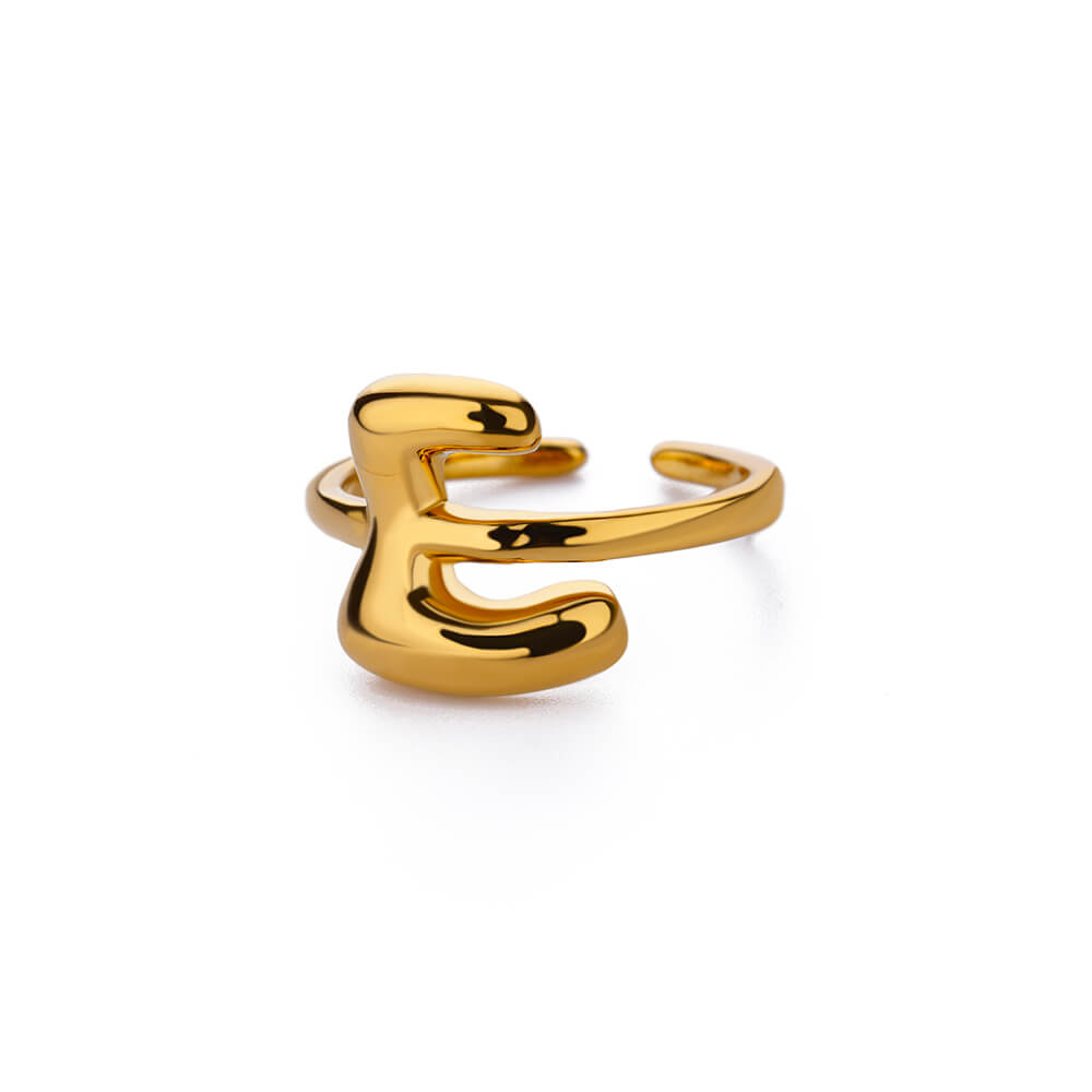 Gold Initial Statement Ring