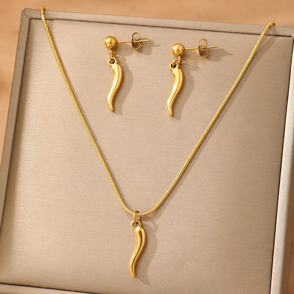 2pc Curved Charm Jewelry Set