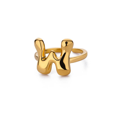 Gold Initial Statement Ring
