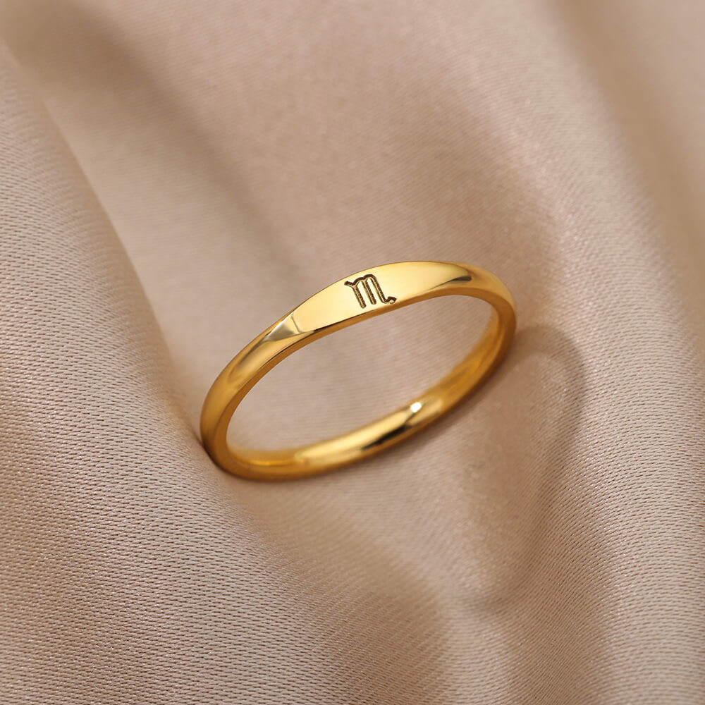 Zodiac Constellation Stainless Steel Ring