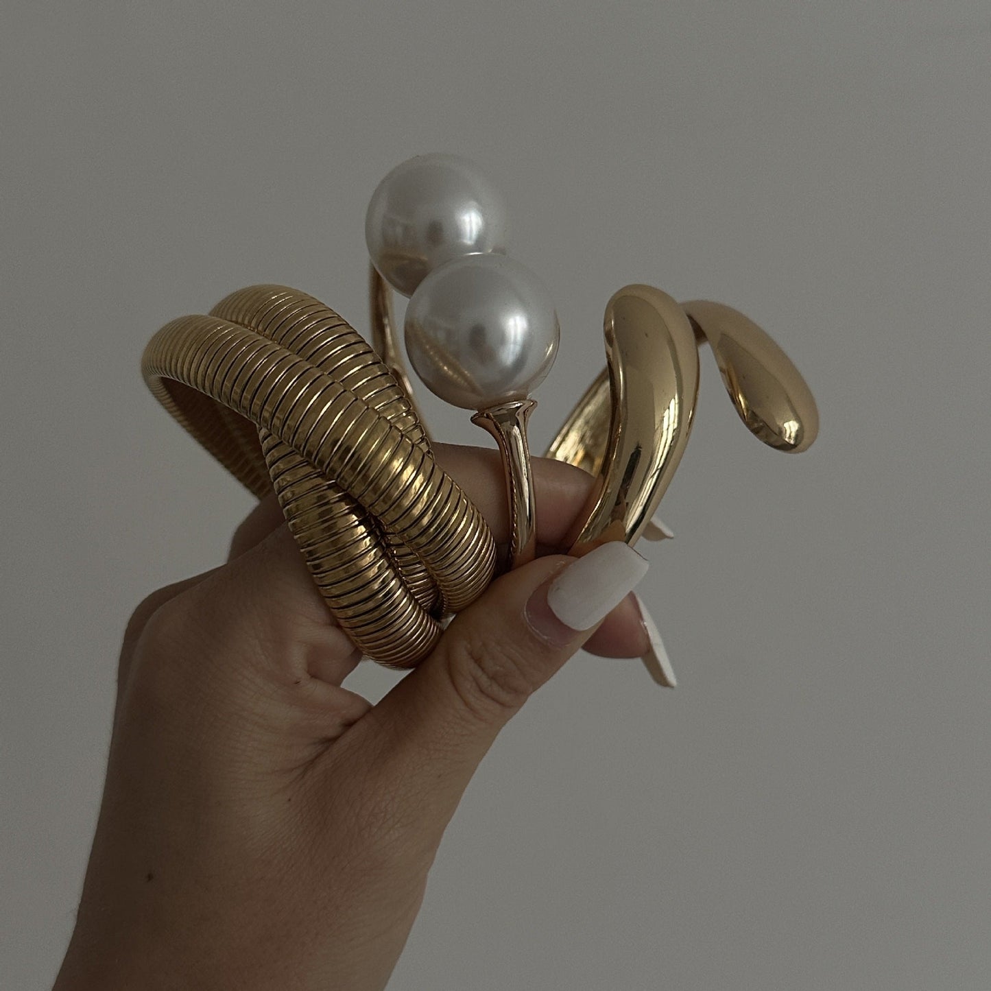 Pearl Wide Cuff Bracelet