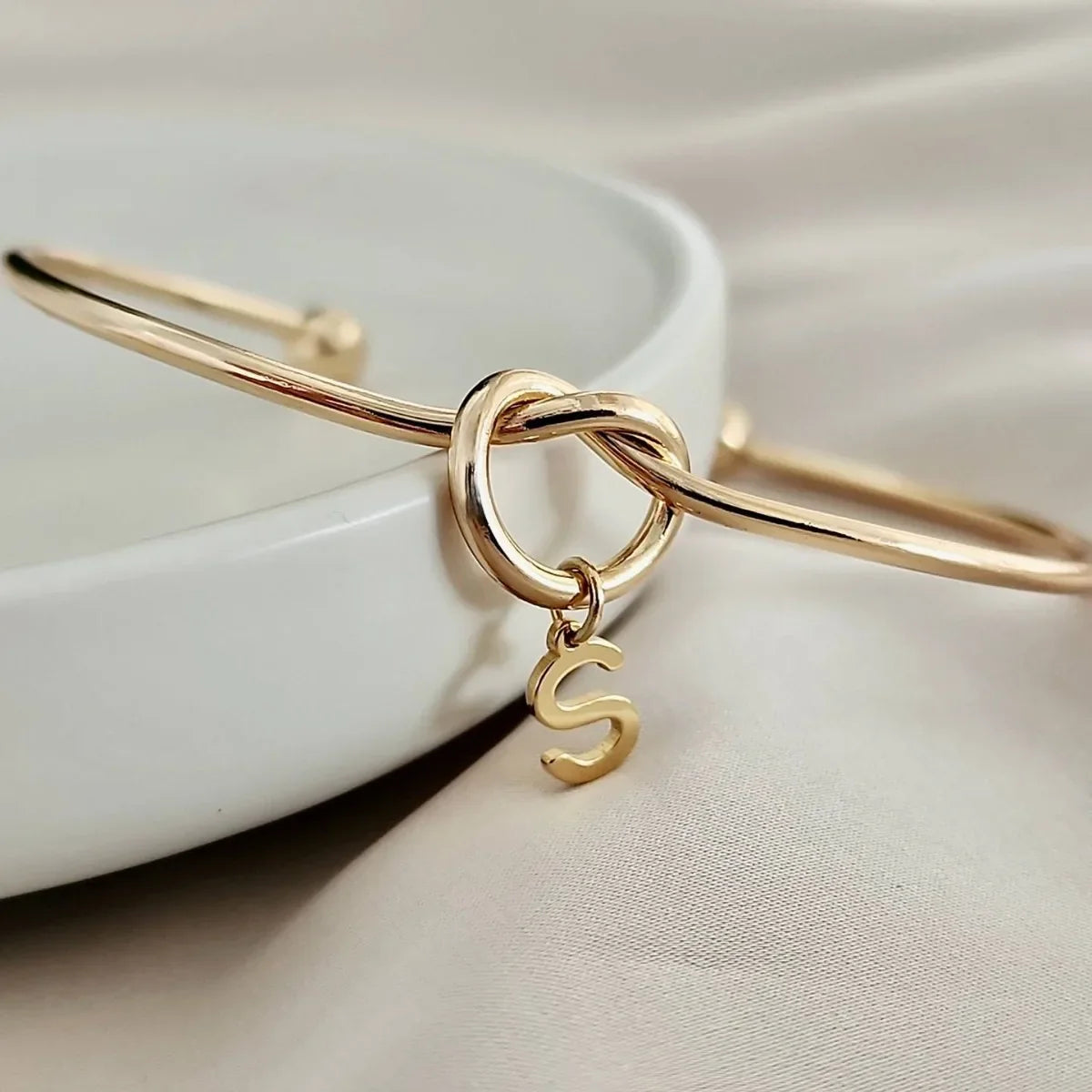 Initial Charm Bangle Bracelet