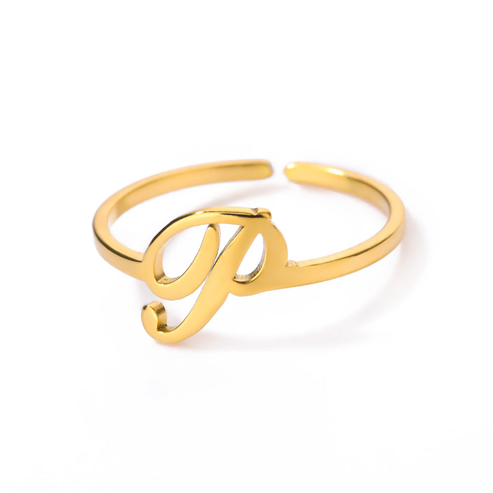Gold Initial Letter Ring