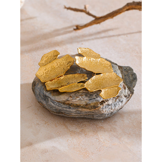 Organic Hammered Metal Stud Earrings
