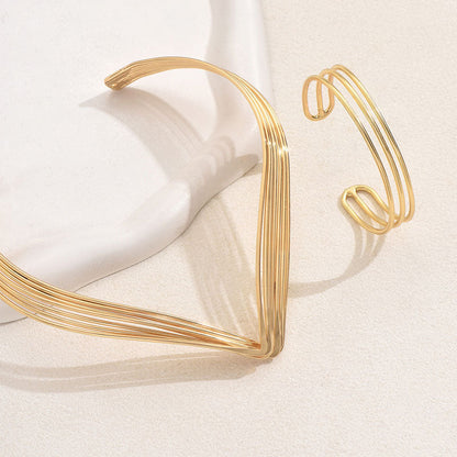 2pc Sleek Layered Jewelry Set