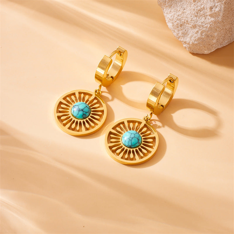 2pc Turquoise Sunburst Jewelry Set