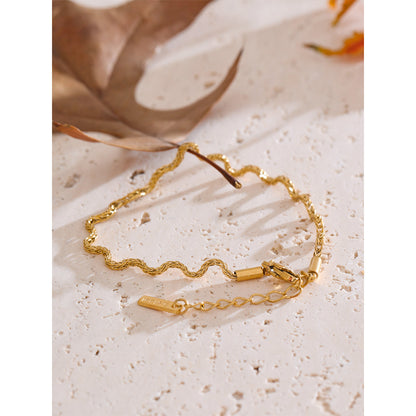 Dainty Gold Chain Drop Bracelet