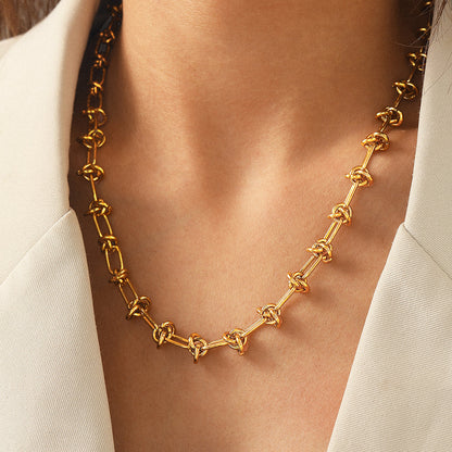 Chunky Gold Knot Chain Necklace