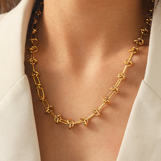 Chunky Gold Knot Chain Necklace