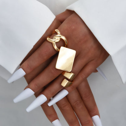 3pc Bold Statement Gold Ring Set