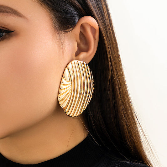 Textured Dome Gold Stud Earrings