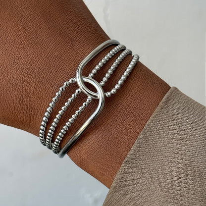 5-Strand Beaded Twist Cuff Bracelet