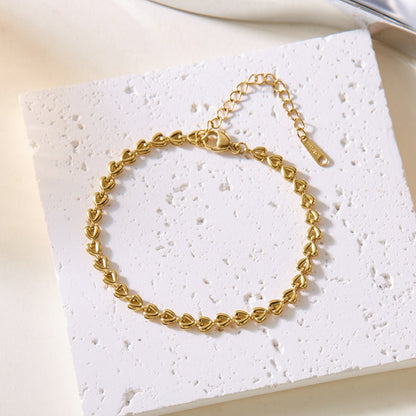 Gold Heart Link Bracelet