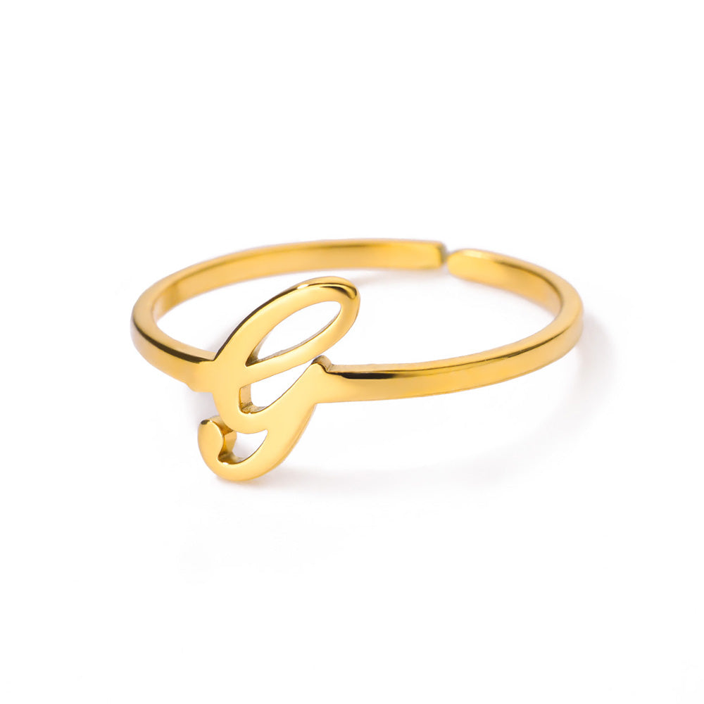 Gold Initial Letter Ring