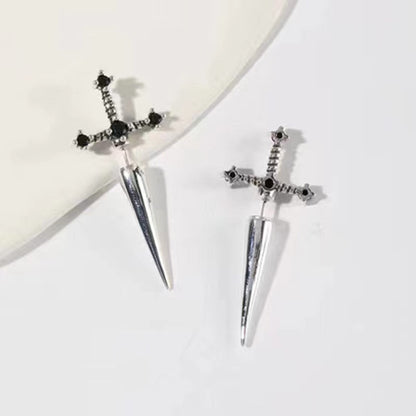 Gem Sword Stud Earrings