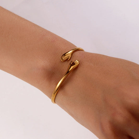 Gold Hug Open Cuff Bracelet
