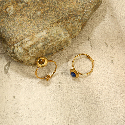 Round Tiger Eye Accent Ring