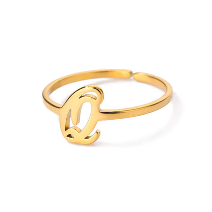 Gold Initial Letter Ring