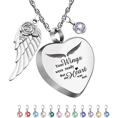 Heart Urn Birthstone Necklace