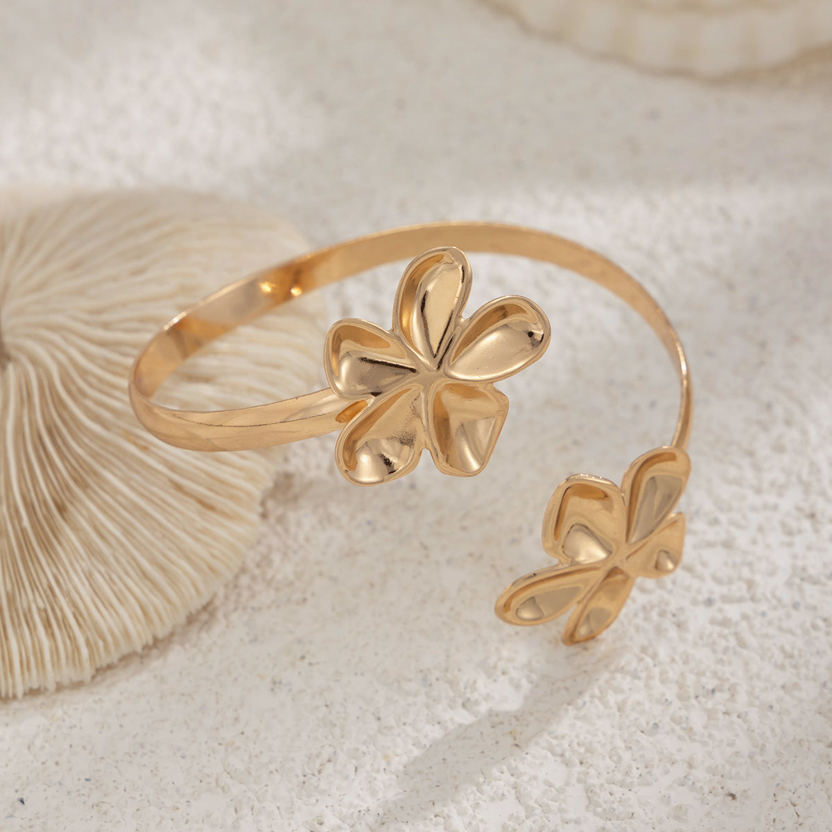 Gold Floral Arm Cuff Bracelet