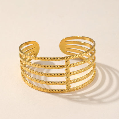 Textured Multi-Band Cuff Bracelet