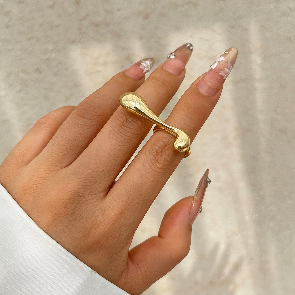 Irregular Water Drop Ring