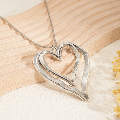 Twin Hollow Hearts Necklace