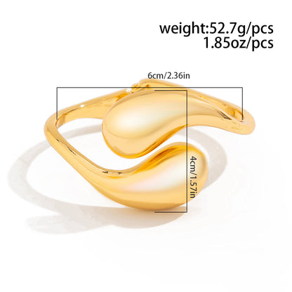 Bold Teardrop Metal Cuff Bracelet