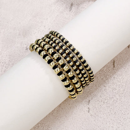 6pc Colorful Beaded Stretch Bracelet Set